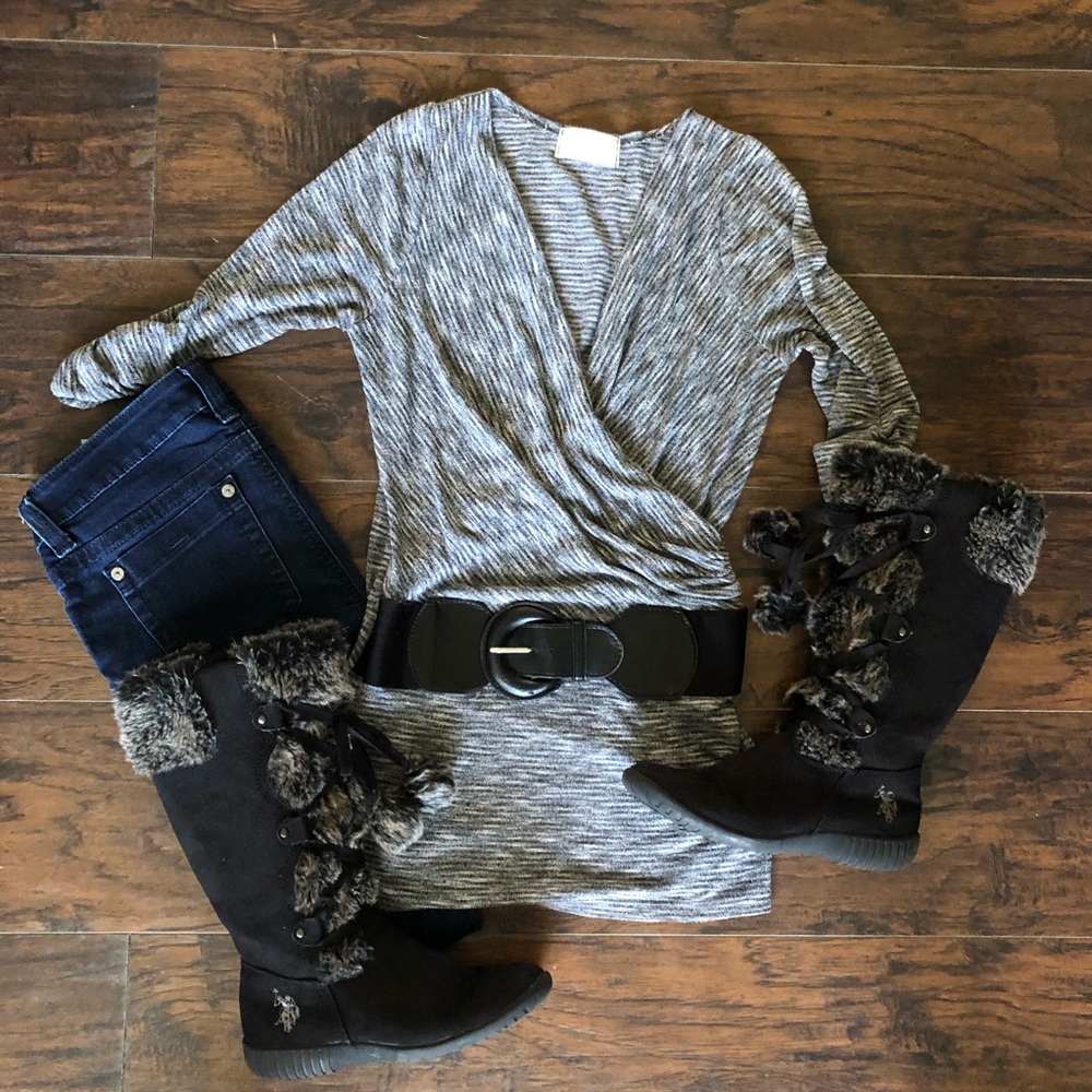 Rennes belted tunic top size Large